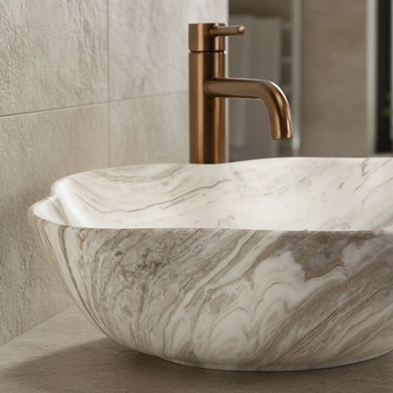 Umywalka Nablatowa PEARL SATURN Beżowy