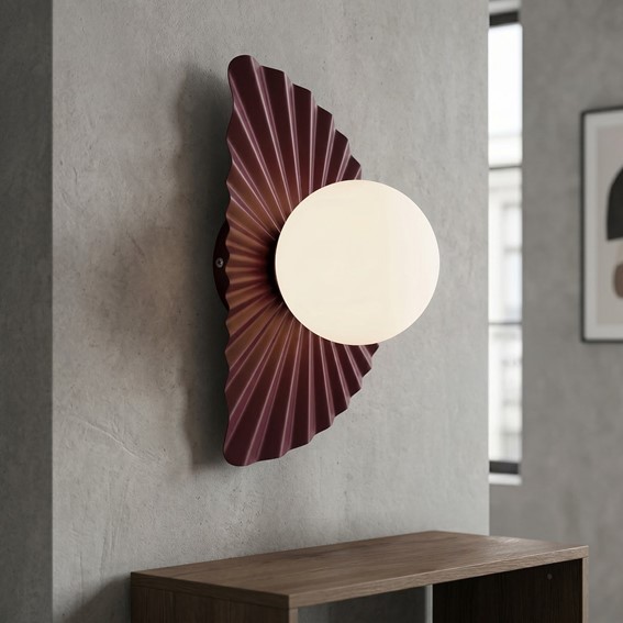 Kinkiet FLORA K1 Burgundowy/Opal