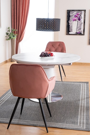 Krzesło CHERRY Velvet Czarny/Róż Antyczny Bluvel 52