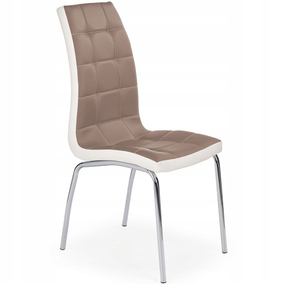 Krzesło K186 Chrom/Cappuccino/Biały Ekoskóra