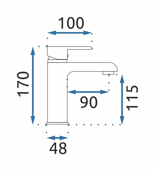 Bateria Umywalkowa Niska BLOOM Biały/Chrom