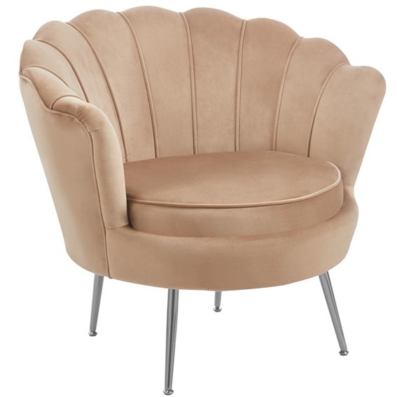 Fotel Velvet LC-032-1 Cappuccino/Srebrny