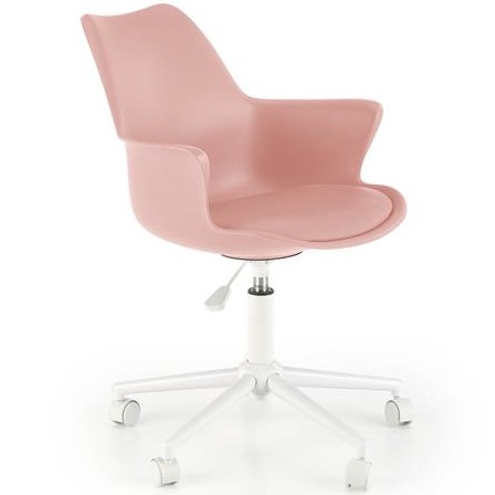 Fotel Młodzieżowy GASLY Biały/Różowy