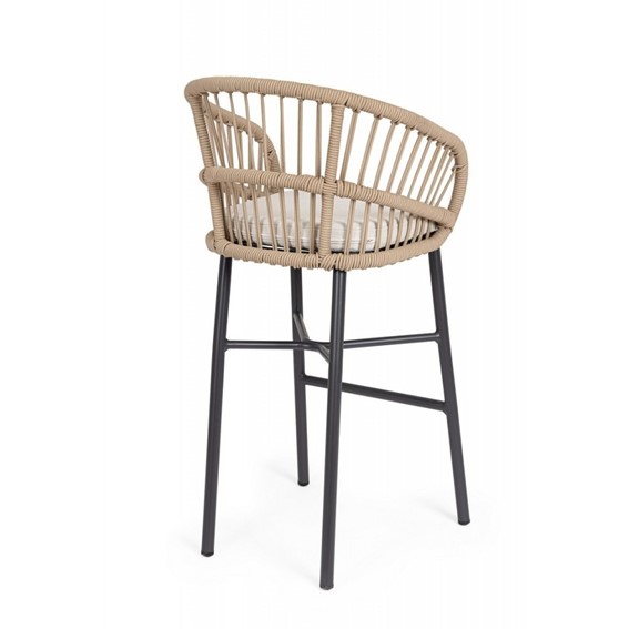 Krzesło Barowe Ogrodowe ODIVELAS Beżowy