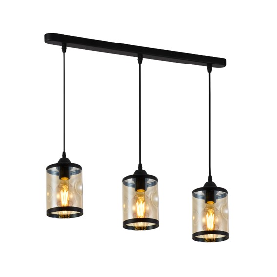 Lampa Wisząca ERICO 3L Czarny/Złoty