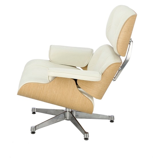 Fotel VIP 54x82x85 Biały/Natural Oak/Srebrna Baza