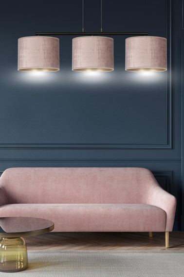 Lampa Wisząca HILDE 3 Czarny/Różowy