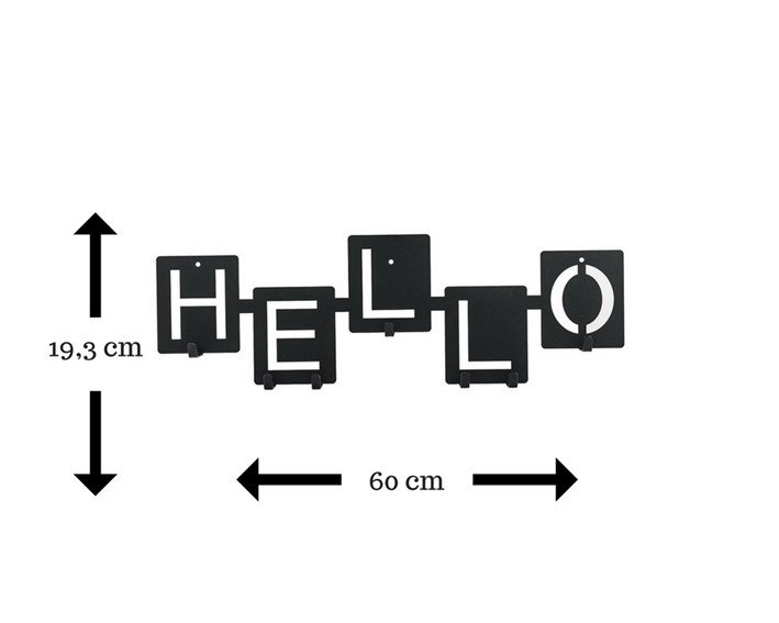 Wieszak Ścienny HELLO Czarny