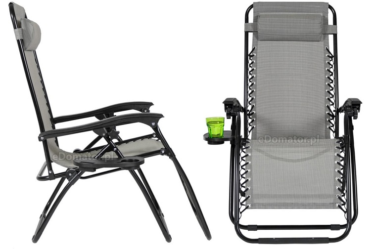 Leżak Ogrodowy Rozkładany Zero Gravity Szary