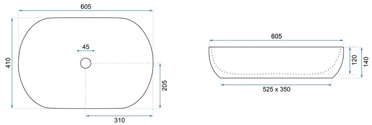 Umywalka Nablatowa CLEO 61 MATT Beżowy