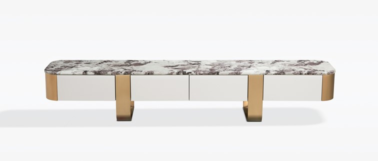 Komoda RTV STILIG ST922 Biały/Złoty