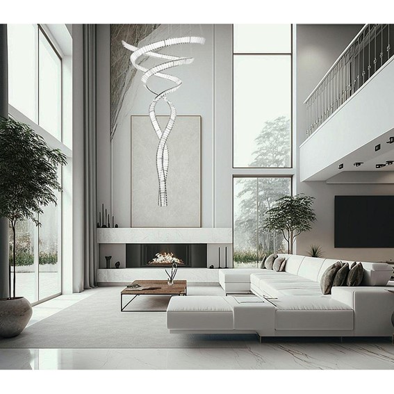 Lampa Wisząca WAVE CORDON 2B Srebrny/Transparentny