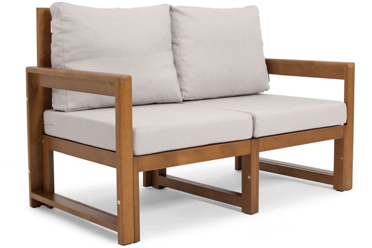 Sofa Ogrodowa MALTA 2-Osobowa Brązowy/Szary