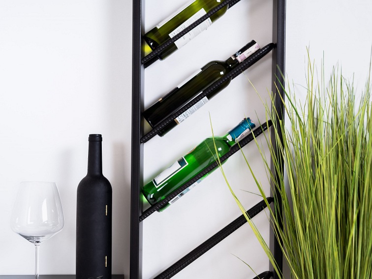 Regał na Wino Porto 35x10x160 Czarny