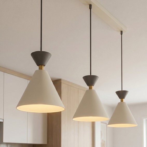 Lampa Wisząca KLEVER 3 Beżowy/Czarny