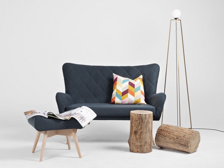 Sofa 2 os. Karro 137x90x103 Głębia Oceanu/Naturalny