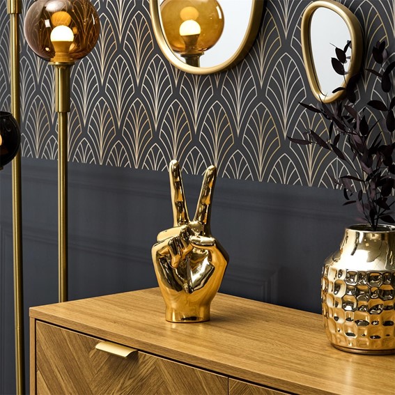 Dekoracja/Figurka Dłoń Duża VICTORIA Palec Złoty