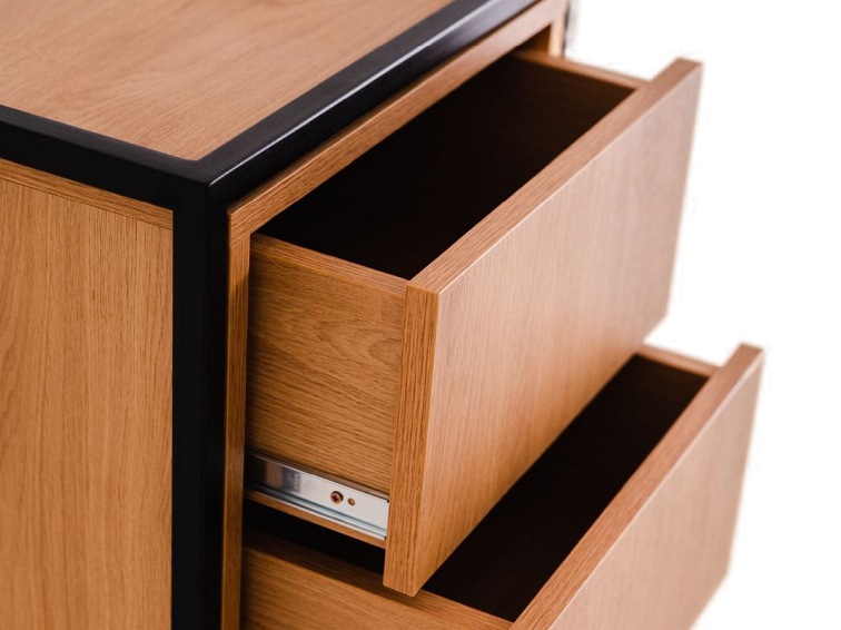 Regał Skap 1R1 Drawer x2 45x40x60 Dąb/Czarny