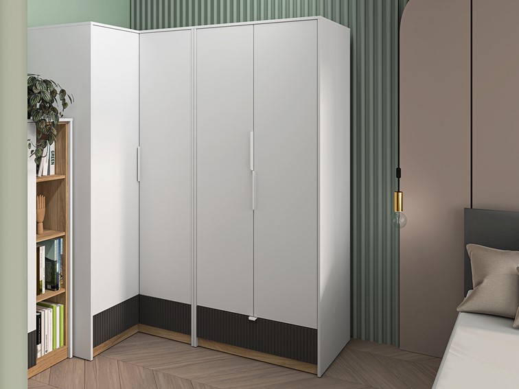 Szafa TORINO 02 Biały Alpejski/Castello Miodowy/Grafit Mat