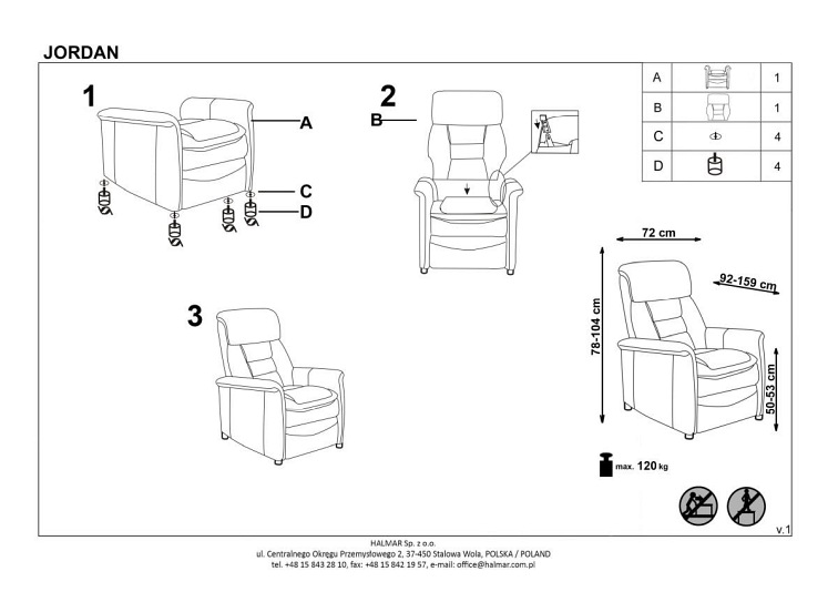 Fotel Wypoczynkowy JORDAN Beżowy