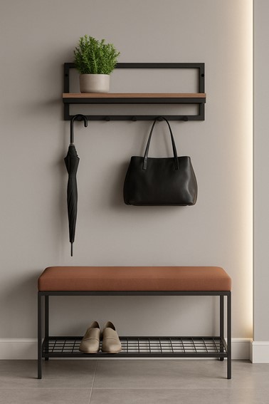 Wieszak/Półka KS-43 KEY HANGER Czarny/Dąb