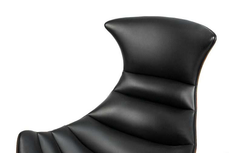 Fotel z Podnóżkiem Hommer 84x73x115 Czarny/Brązowy