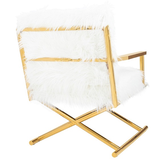 Fotel Mr.Fluffy 70x68x87 Biały/Złoty