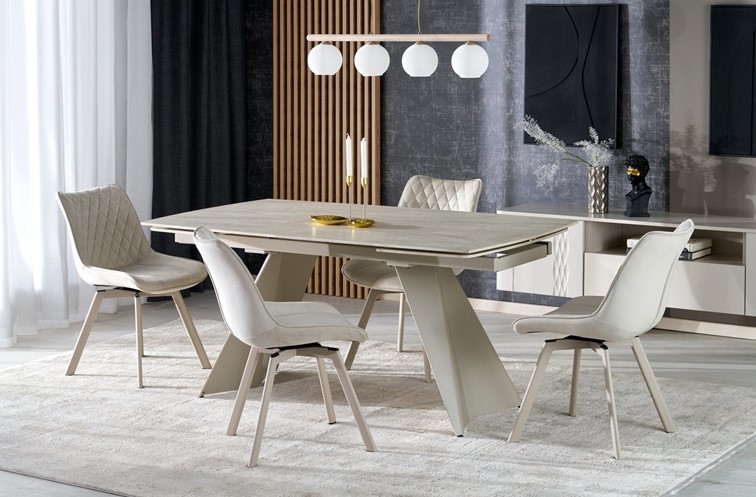 Stół Rozkładany ARMANI (165-241)x90 Trawertyn/Kaszmir