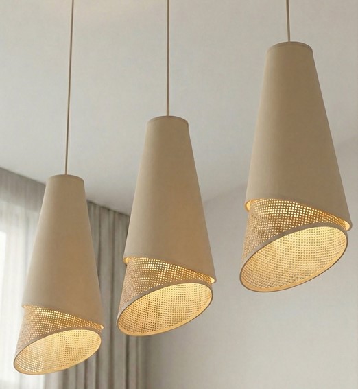 Lampa Wisząca MODA 3 Beżowy/Rattan