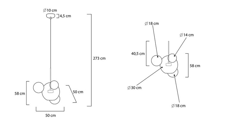 Lampa Wisząca CAPRI 4 Złoty