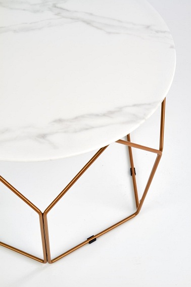 Ława MADISON fi60 Złoty/Marmur