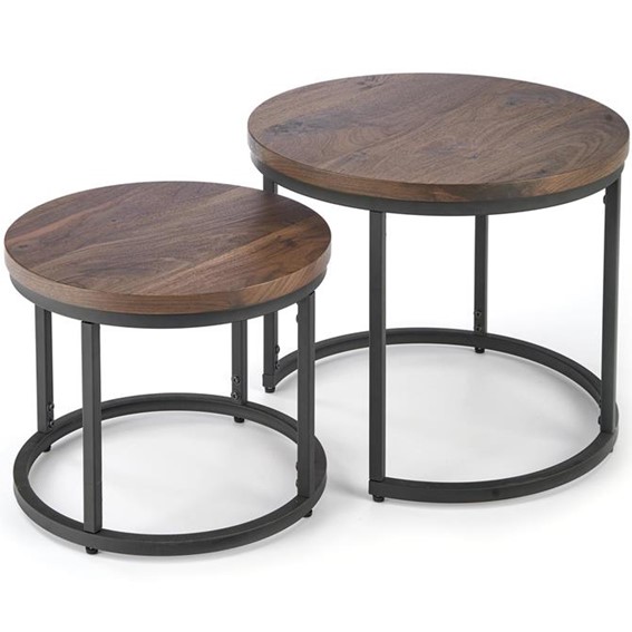 Zestaw 2 Ław OREO fi43/53 Czarny/Orzech