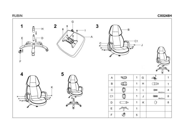 Fotel Gamingowy Obrotowy RUBIN Czarny