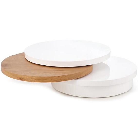 Ława Michelle 80x27 Biały/Dąb Złoty