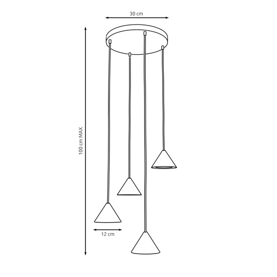 Lampa Wisząca ELIT 4 PREMIUM Beżowy