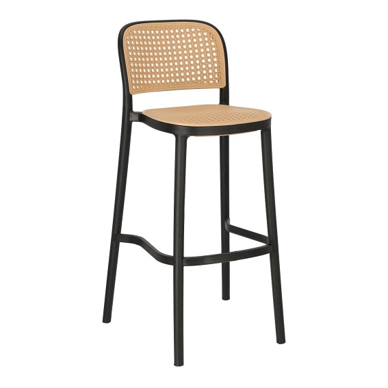Krzesło Barowe Antonio 50x57x101 Czarny/Brązowy