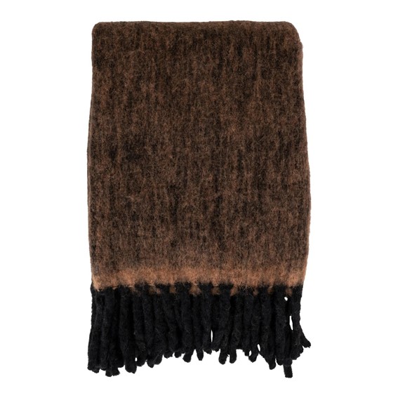 Pled Wełniany CARMEL 130x170cm Brązowy