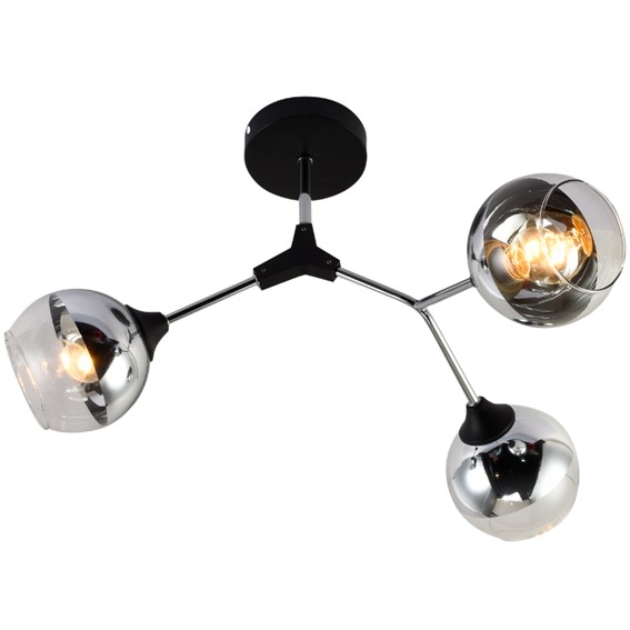 Żyrandol ZARA 3 Chromowany/Czarny