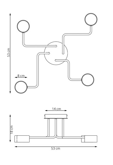 Lampa Sufitowa KURAGE 4 Czarny