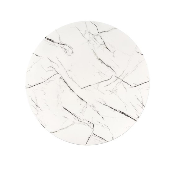 Stół RAYMOND 2 fi100 Złoty/Biały Marmur