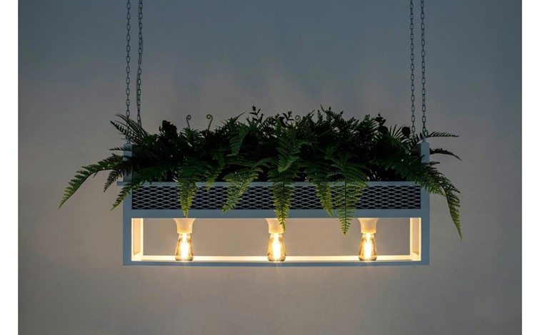 Lampa Wisząca/Kwietnik SEMIRA 100 INDUSTRIAL Biały/Zielony