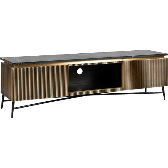 Szafka RTV IRONVILLE Czarny/Złoty