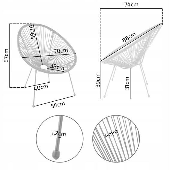 Krzesło K15-FX Technorattan Naturalny