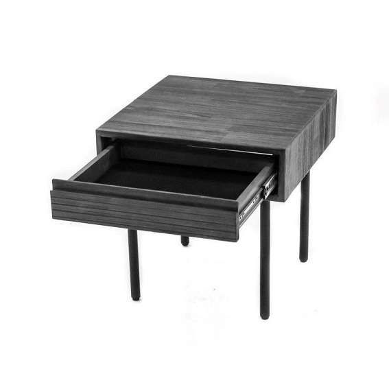 Stolik Nocny Capella L07 50x50 Szary/Czarny