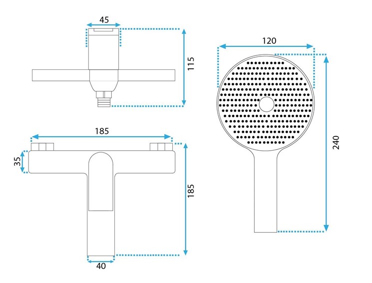 Bateria Wannowa AVALON Miedź Szczotkowana