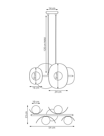 Lampa Wisząca ELEMENTI 4 Czarny
