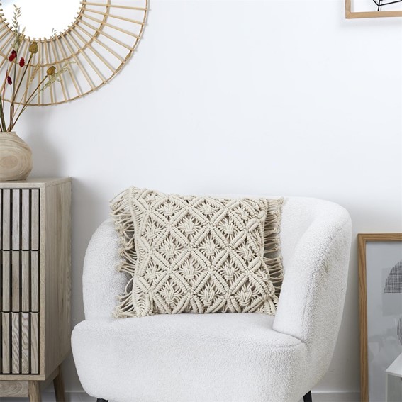 Poduszka MACRAME 40x40cm Beżowy