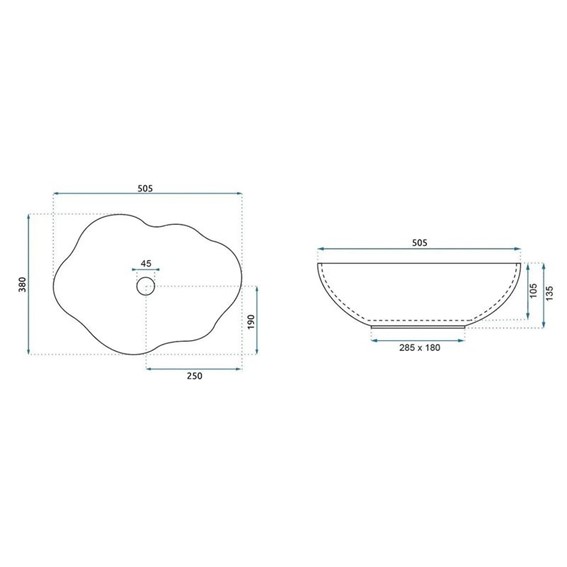 Umywalka Nablatowa PEARL WARM Beżowy