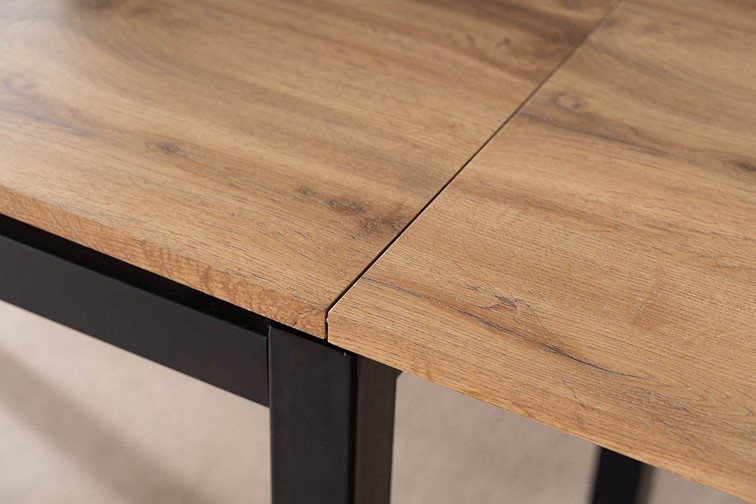 Stół Rozkładany GD-017 (110-170)x74 Czarny/Dąb Artisan