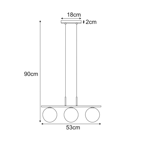 Lampa Wisząca AURA K-5682 Transparentny/Czarny